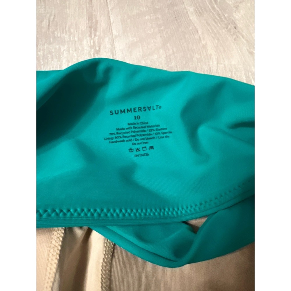 SummerSalt The Sidestroke Bikini Top Shoulder Green Size 10 Beach Vacation Swim - Picture 3 of 3